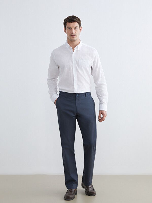 Moudda LC Waikiki - Pantalon chino basique mi-saison en tissu pour Homme couleur Indigo - Tunisie 1