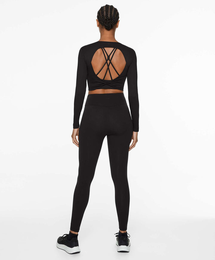Moudda Oysho - T-Shirt Manches Longues Crop Comfortlux - Twist Dos - Tunisie 7