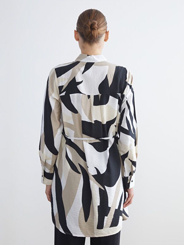 Moudda LC Waikiki - Tunique tissée imprimée manches longues Femme Imprimé marron - Tunisie 4