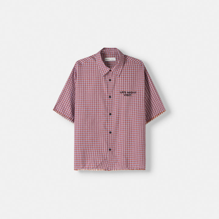 Moudda BERSHKA - Chemise manches courtes boxy imprimé carreaux - Tunisie 1