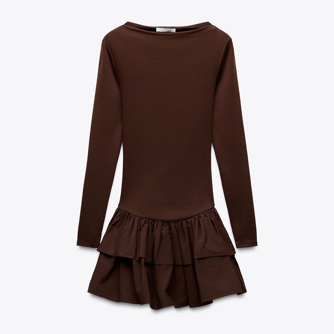Moudda ZARA - Robe Mini Ajustée - Volants & Col Bateau - Tunisie 1