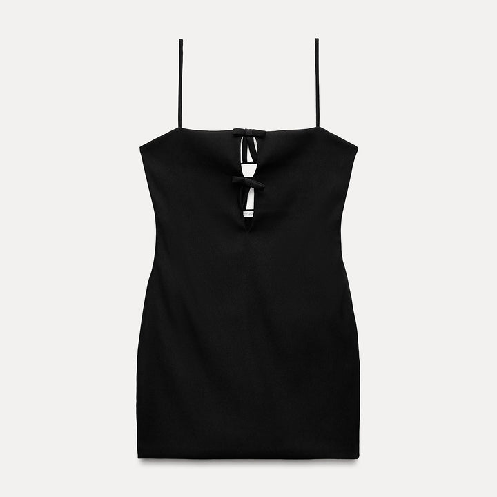 Moudda ZARA - Robe courte découpes, nœuds, matière extensible - Tunisie 1