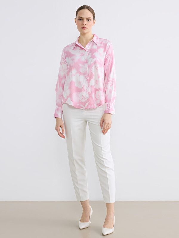 Moudda LC Waikiki - Chemise imprimée manches longues en tissu pour Femme couleur Rose imprimé - Tunisie 2
