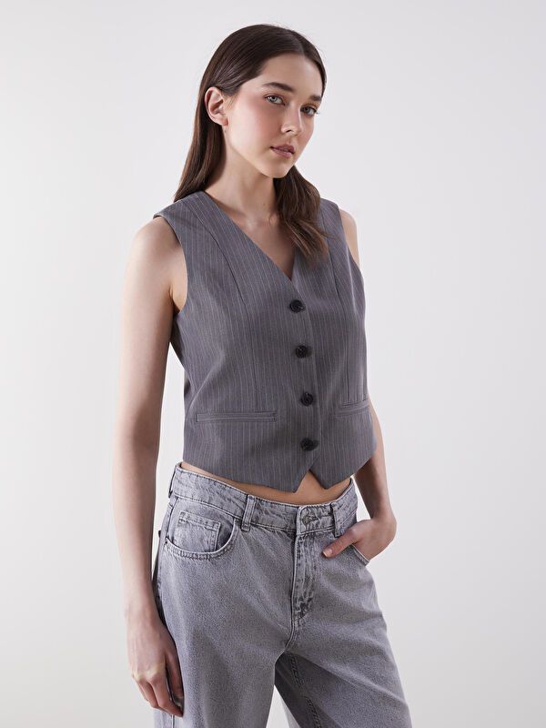 Moudda LC Waikiki - Débardeur tissé Femme Bande d'anthracite - Tunisie 1