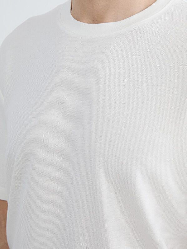 Moudda LC Waikiki - T-shirt manches courtes en jersey pour Homme couleur Écru - Tunisie 3