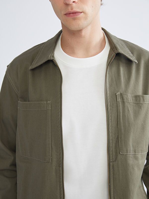 Moudda LC Waikiki - Veste-chemise tissée Homme Kaki - Tunisie 3