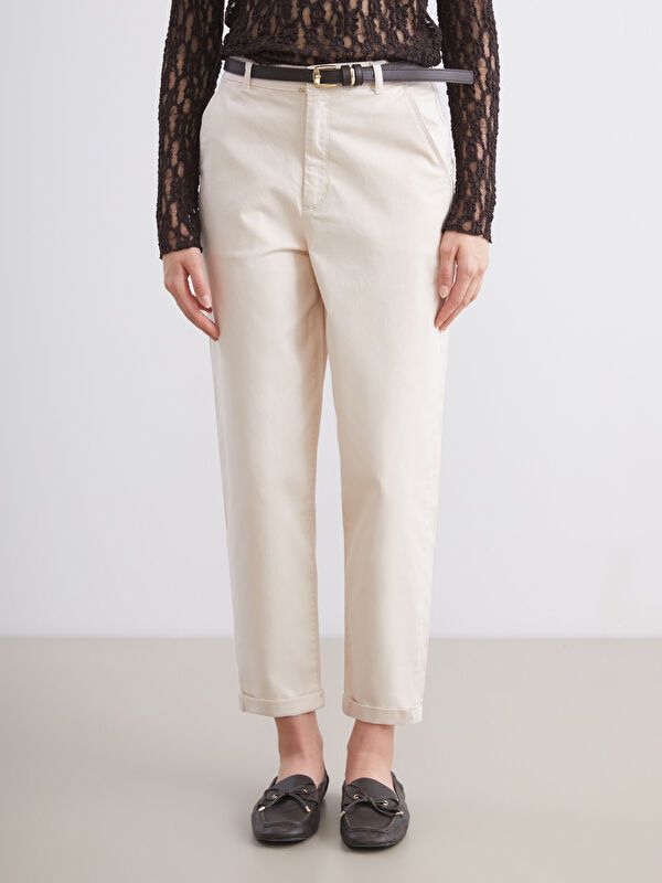 Moudda LC Waikiki - Pantalon tissé moyen Femme Beige - Tunisie 2