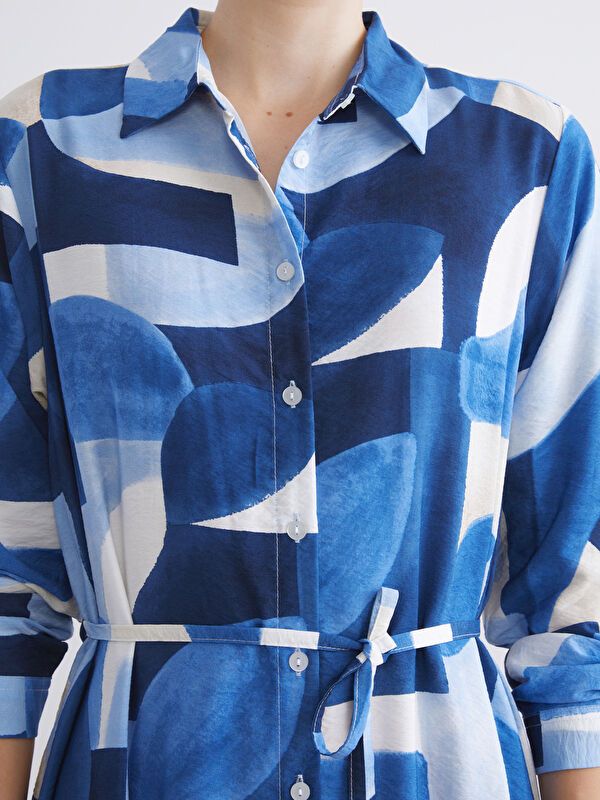 Moudda LC Waikiki - Robe tissée manches longues Femme Imprimé marine - Tunisie 3