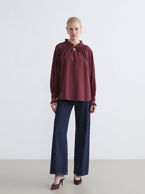 Moudda LC Waikiki - Chemisier (blouse) manches longues en tissu pour Femme - Tunisie 2