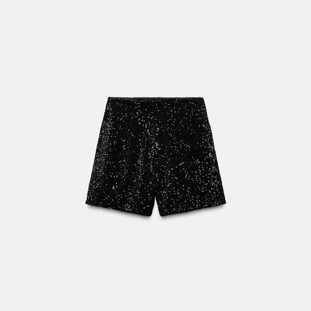 Moudda ZARA - Ensemble bermuda taille haute plissée pailletée - Tunisie 1