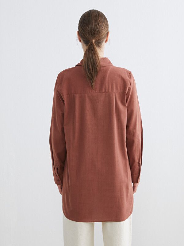 Moudda LC Waikiki - Tunique manches longues en tissu pour Femme couleur Rouge brique - Tunisie 4