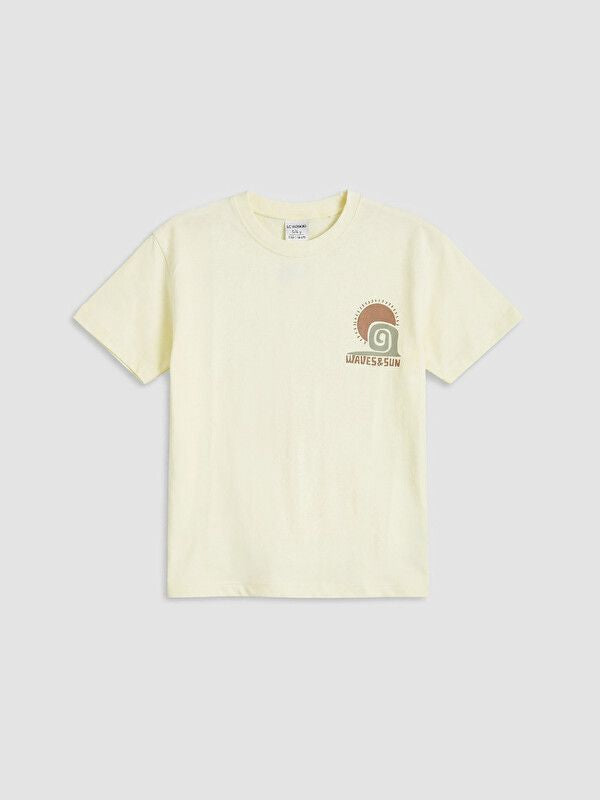 Moudda LC Waikiki - T-shirt manches courtes en jersey pour Garçon couleur Jaune pâle - Tunisie 1