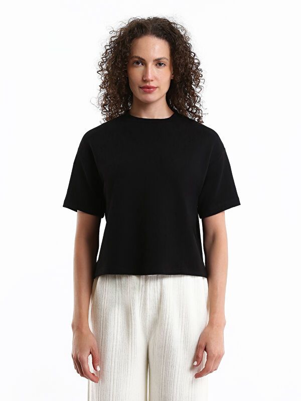 Moudda LC Waikiki - Body jersey manches courtes Femme Noir - Tunisie 1