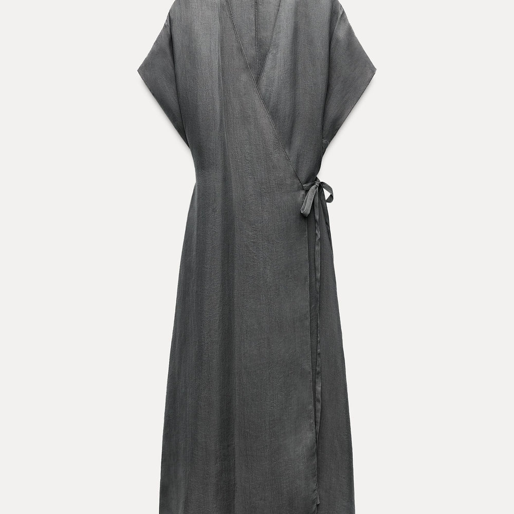 Moudda ZARA - Robe mi-longue ceinturée manches japonaises - Tunisie 2