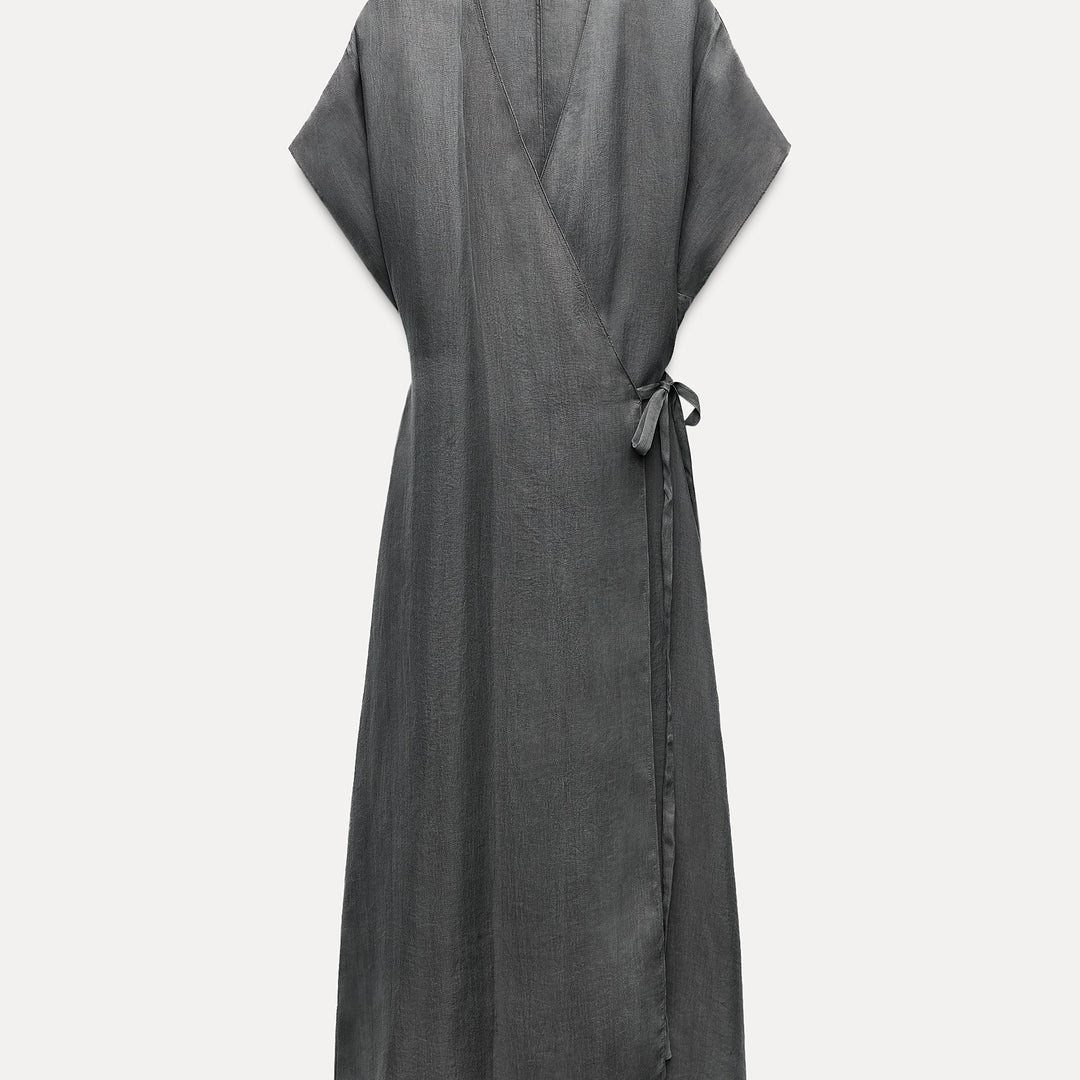 Moudda ZARA - Robe mi-longue ceinturée manches japonaises - Tunisie 2