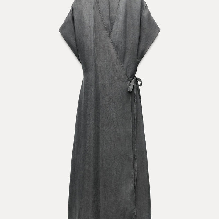 Moudda ZARA - Robe mi-longue ceinturée manches japonaises - Tunisie 2