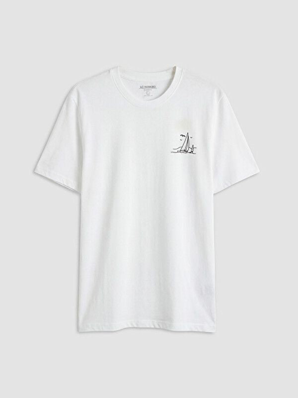 Moudda LC Waikiki - T-shirt imprimé manches courtes en jersey pour Homme couleur Blanc - Tunisie 1