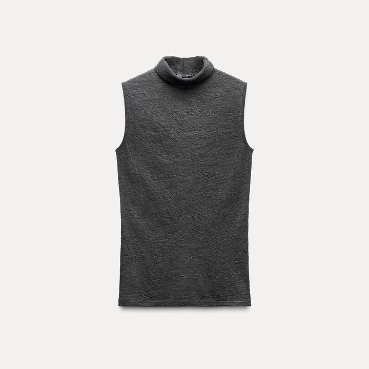Moudda ZARA - T-shirt col cheminée en laine, coupe moderne - Tunisie 1