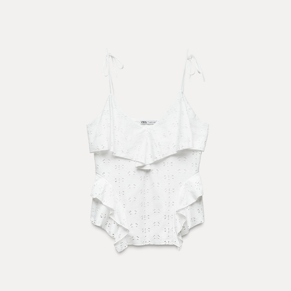 Moudda ZARA - Top à Bretelles Broderie Anglaise - Tunisie 2