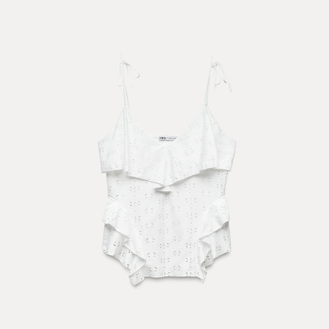Moudda ZARA - Top à Bretelles Broderie Anglaise - Tunisie 2
