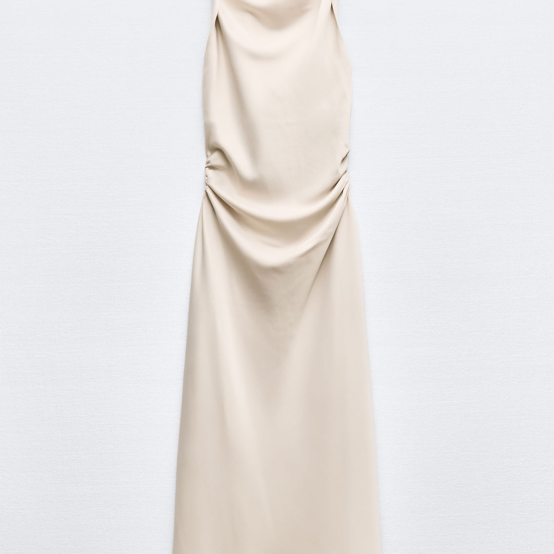 Moudda ZARA - Robe mi-longue satinée décolleté torsadé - Tunisie 1
