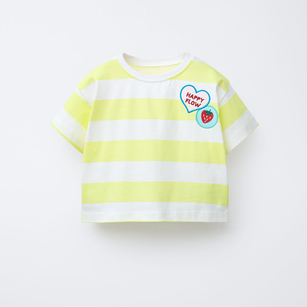 Moudda ZARA - T-Shirt Enfant - Rayure, Autocollants Kodak & Broderie - Tunisie 1