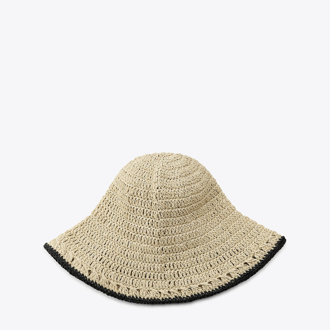Moudda ZARA - Chapeau Bucket Crochet - Papier Tressé & Bord Contrasté - Tunisie 1