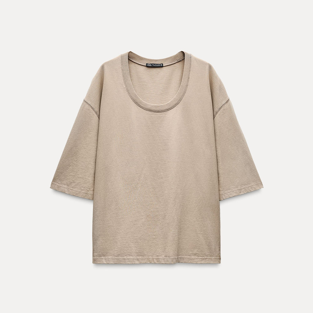 Moudda ZARA - T-shirt Oversize Col Rond - Tunisie 2
