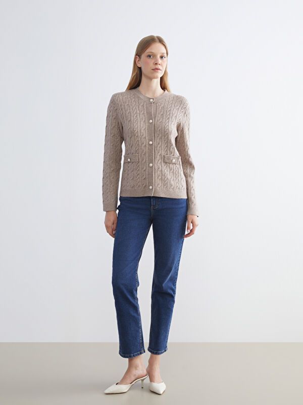 Moudda LC Waikiki - Cardigan tricot épais Femme Beige - Tunisie 2