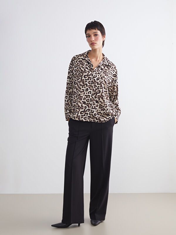 Moudda LC Waikiki - Chemise tissée manches longues Femme Imprimé en noir - Tunisie 2