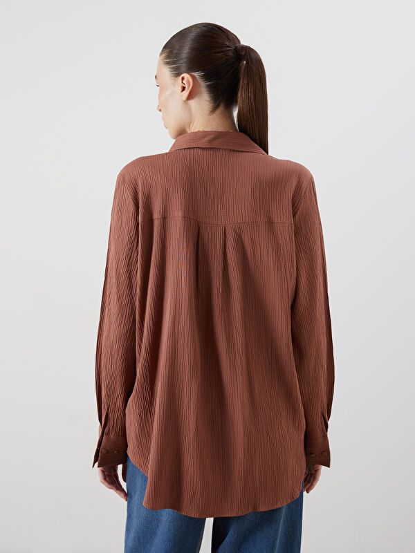 Moudda LC Waikiki - Chemise tissée manches longues Femme Tuile - Tunisie 4