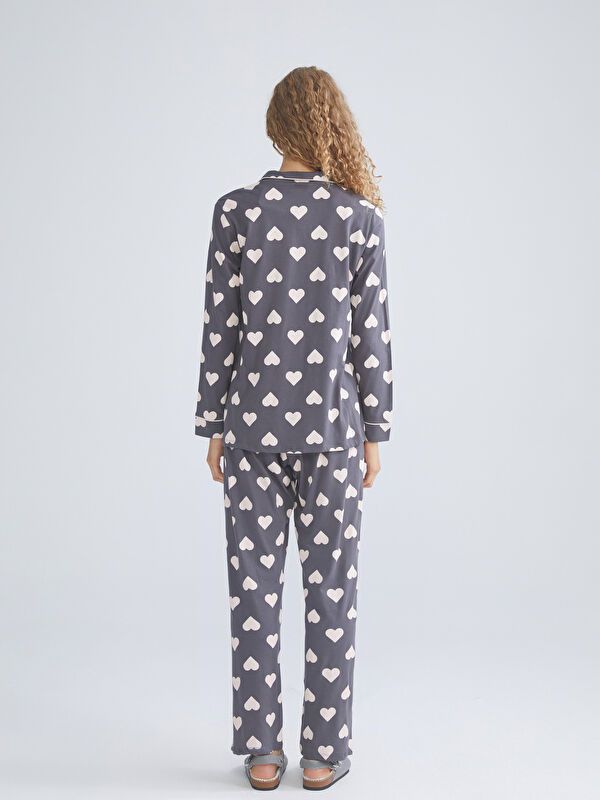 Moudda LC Waikiki - Pyjama maternité Femme Imprimé gris foncé - Tunisie 4