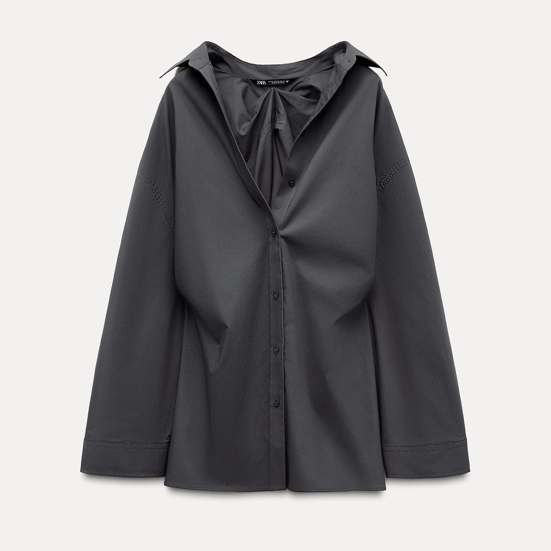 Moudda ZARA - Chemise oversized gabardine plis dos - Tunisie 1