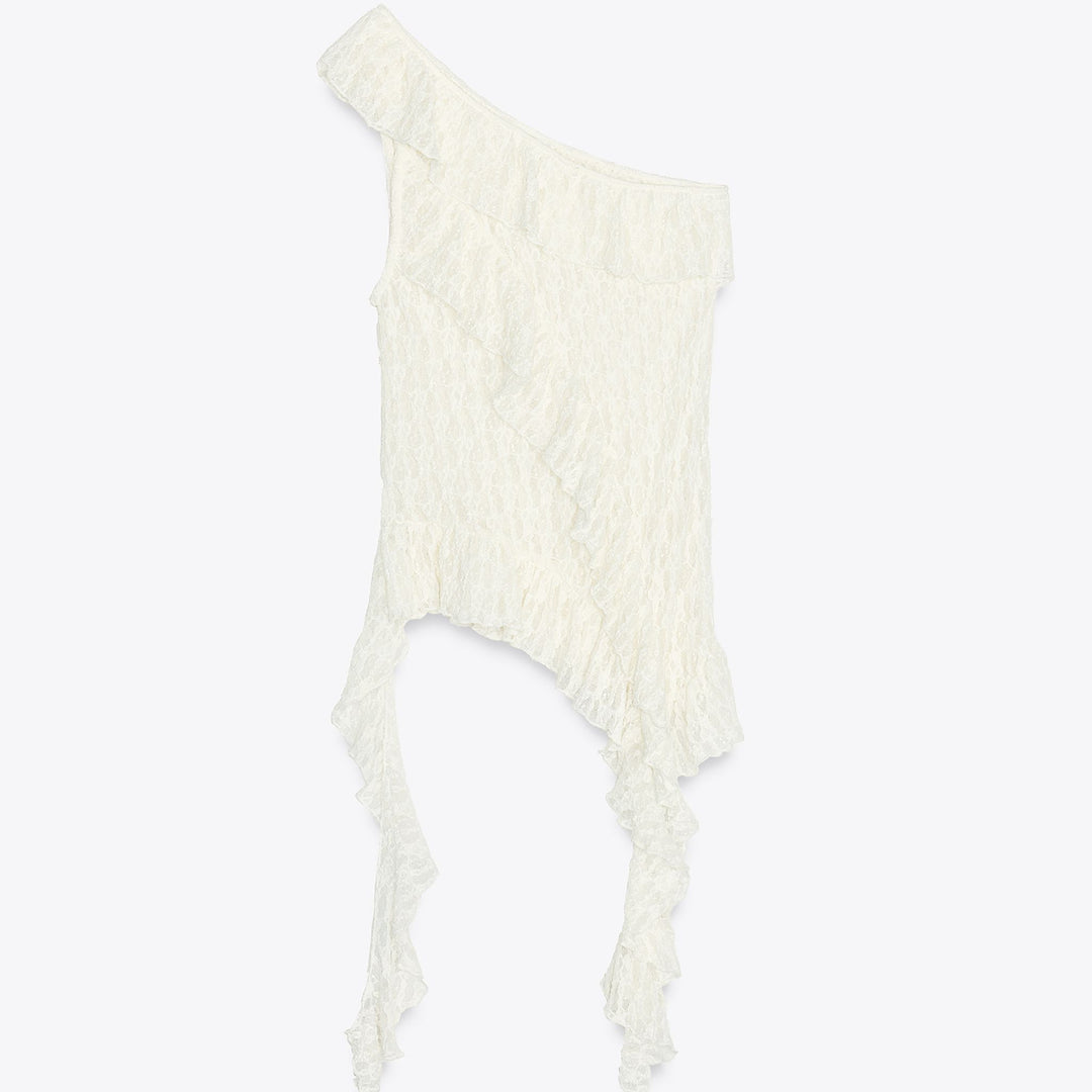 Moudda ZARA - Top Dentelle Asymétrique - Volants - Tunisie 1