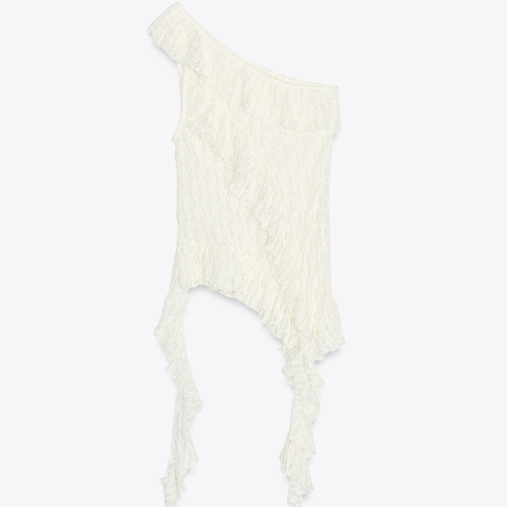 Moudda ZARA - Top Dentelle Asymétrique - Volants - Tunisie 1