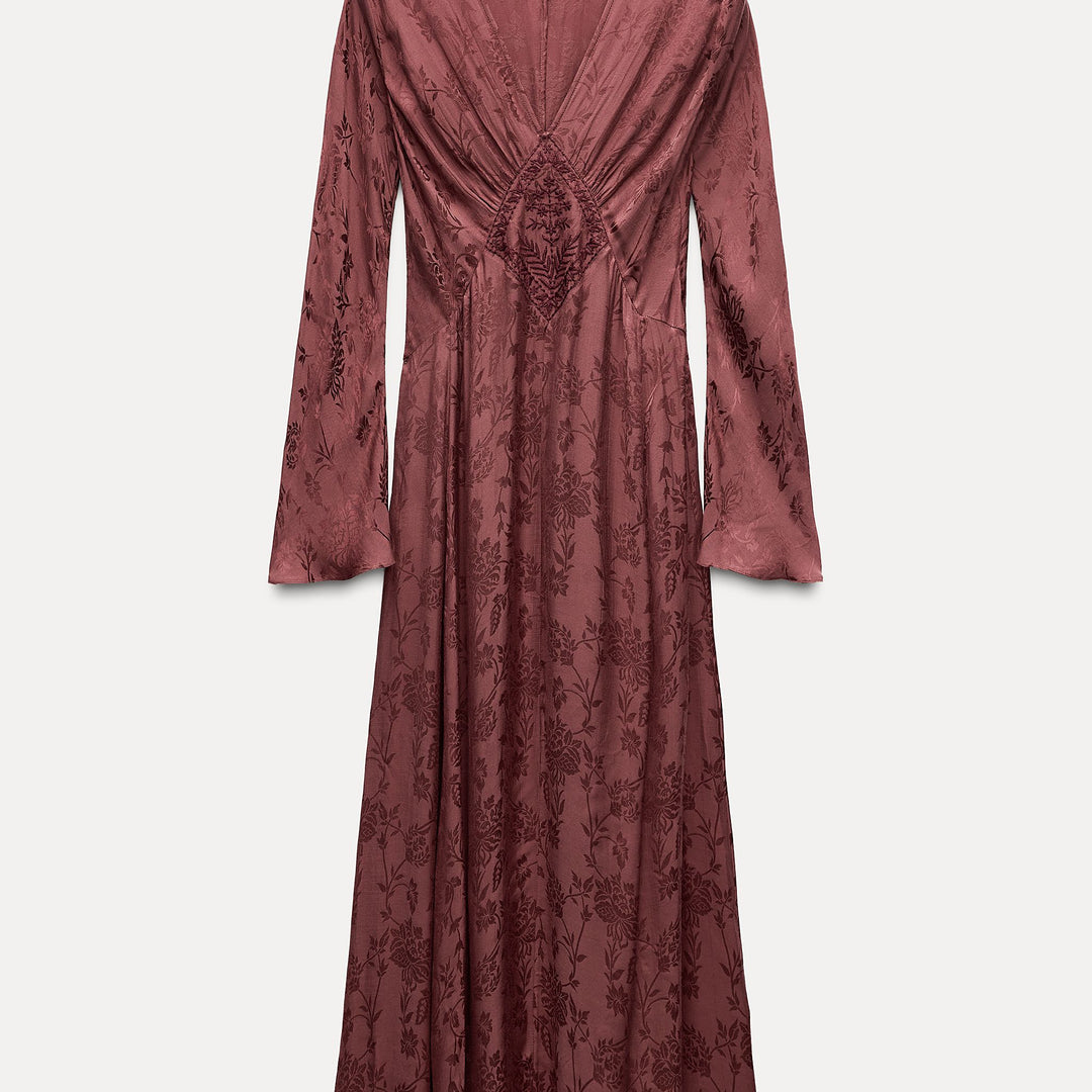 Moudda ZARA - Robe jacquard manches longues encolure en V - Tunisie 2