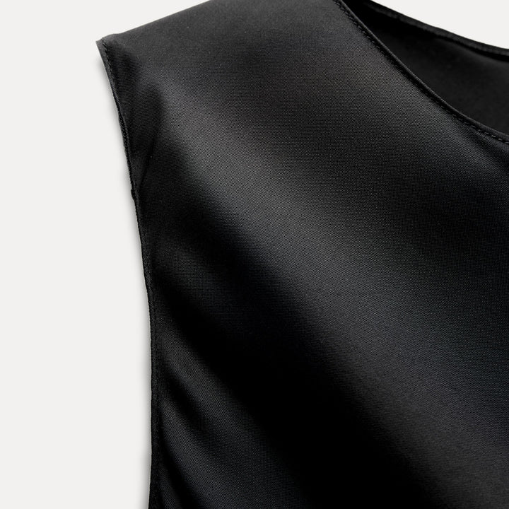 Moudda ZARA - Robe Midi Satinée Sans Manches Coupe Biais - Tunisie 3