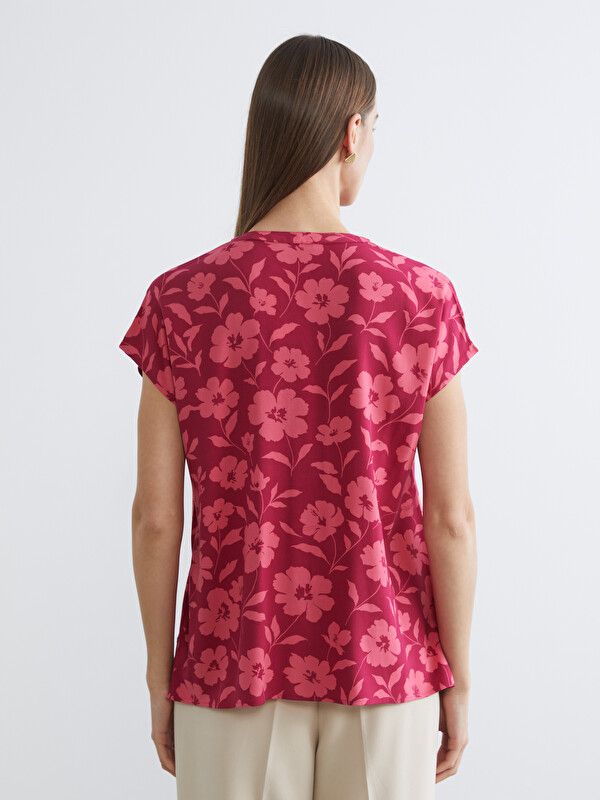 Moudda LC Waikiki - Blouse maternité à manches courtes pour Femme couleur Fuchsia imprimé - Tunisie 4
