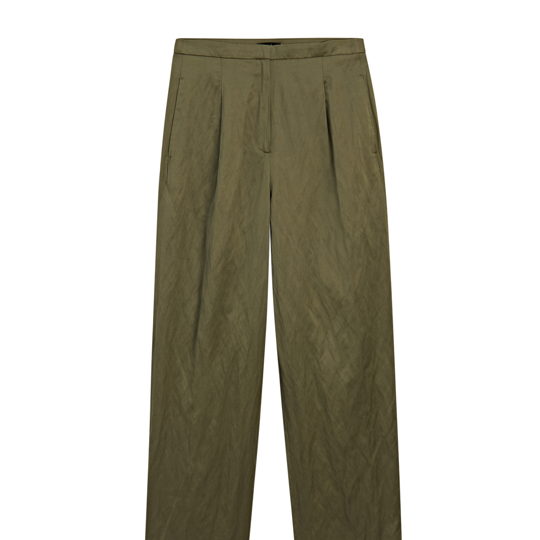 Moudda Massimo Dutti - Pantalon satiné froissé vert - Tunisie 2