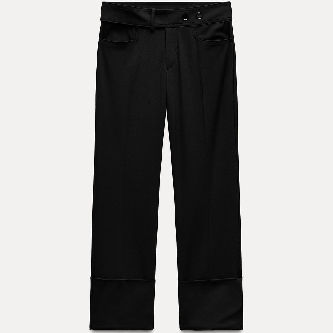Moudda ZARA - Pantalon droit revers ourlet ceinture passante - Tunisie 2