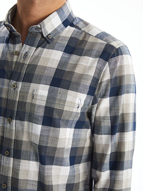 Moudda LC Waikiki - Chemise à carreaux manches longues en tissu pour Homme - Tunisie 3
