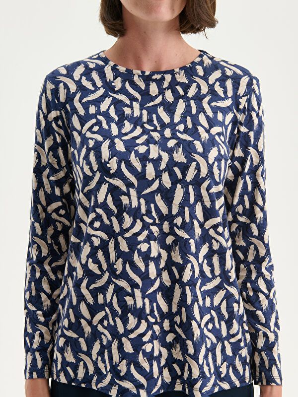 Moudda LC Waikiki - T-shirt fin à manches longues en jersey imprimé cv pour Femmes - Tunisie 3