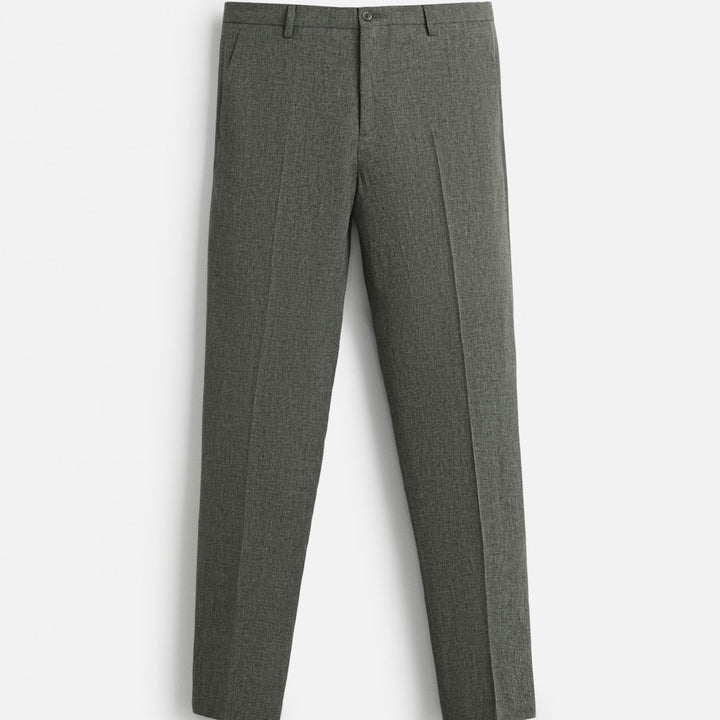 Moudda ZARA - Pantalon - Fantaisie Pied-de-poule & Lin Mélangé Vert - Tunisie 1