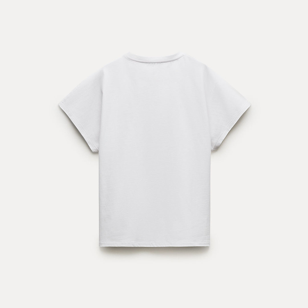 Moudda ZARA - T-shirt haut de gamme, col rond, tombant, en lin - Tunisie 1