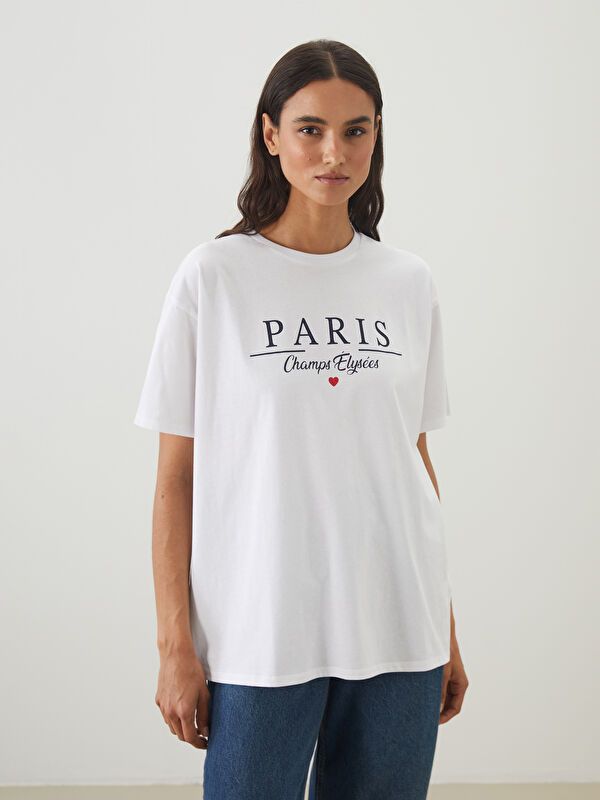 Moudda LC Waikiki - Tunique jersey manches courtes Femme Buxe blanc - Tunisie 1