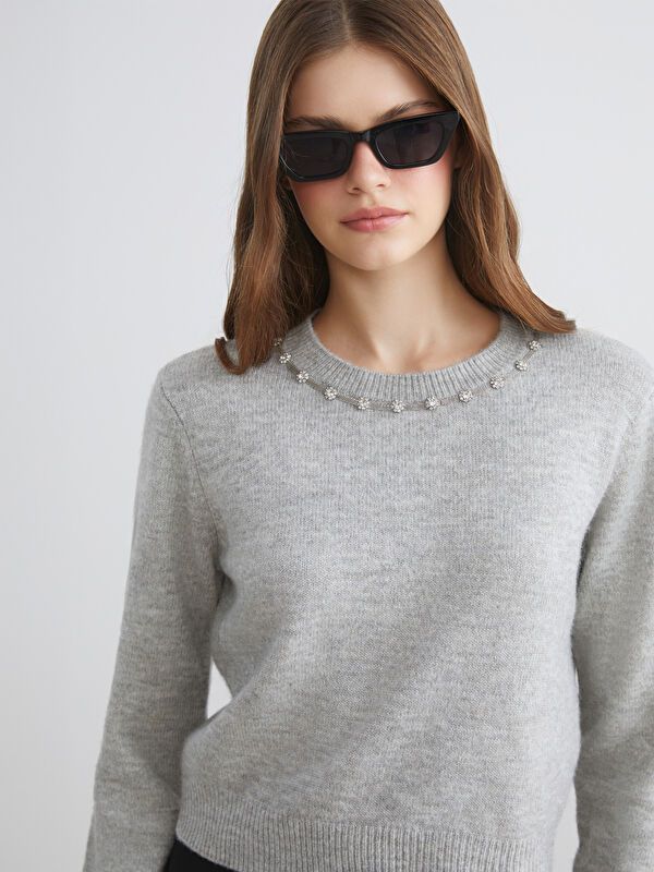 Moudda LC Waikiki - Pull en tricot Femme Gris - Tunisie 1