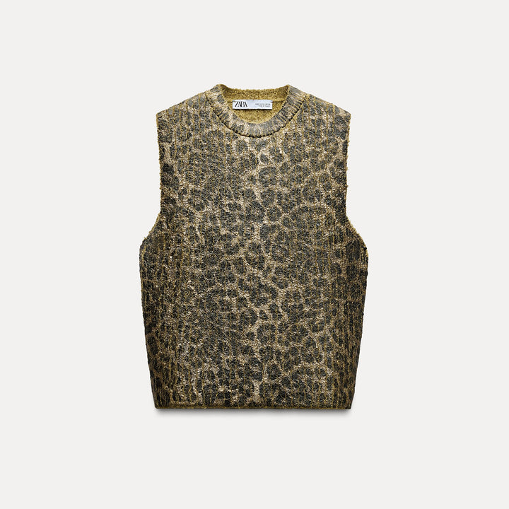 Moudda ZARA - Gilet effet métallisé imprimé animalier - Tunisie 1