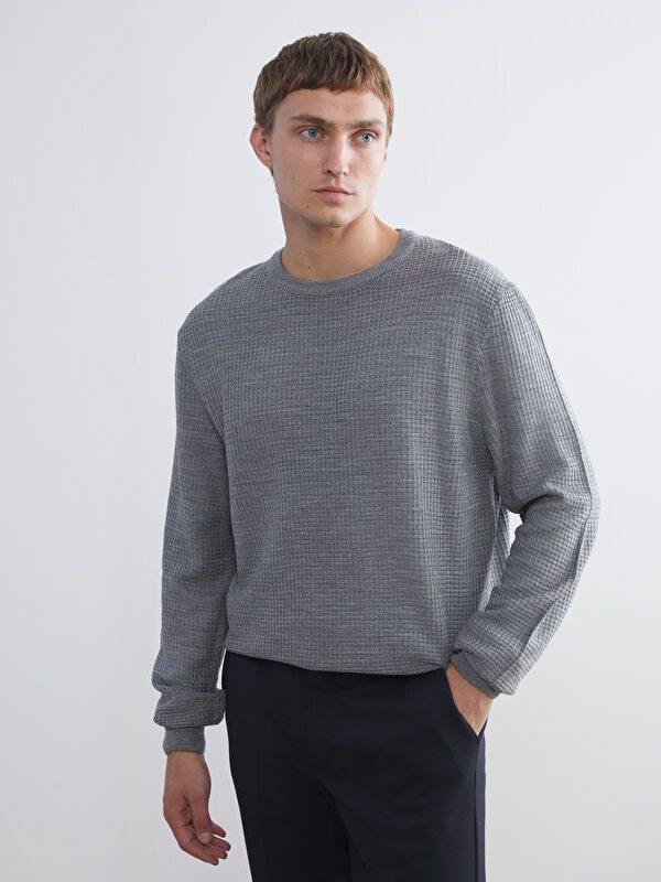 Moudda LC Waikiki - Pull en tricot Homme Mélange de gris - Tunisie 1
