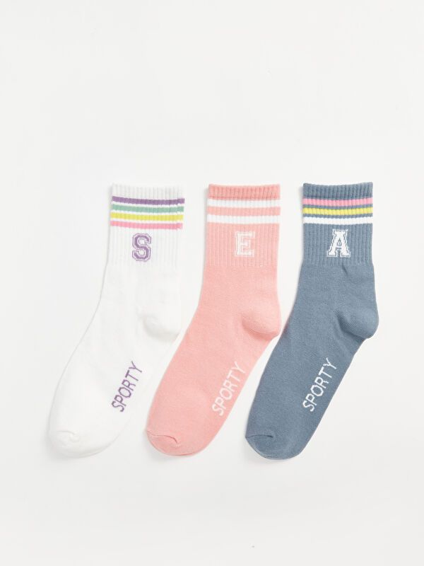 Moudda LC Waikiki - Chaussettes cheville couleur Écru pour femmes - Tunisie 1