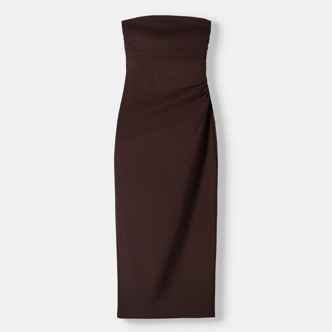 Moudda BERSHKA - Marron – robe mi-longue bandeau bengaline - Tunisie 1